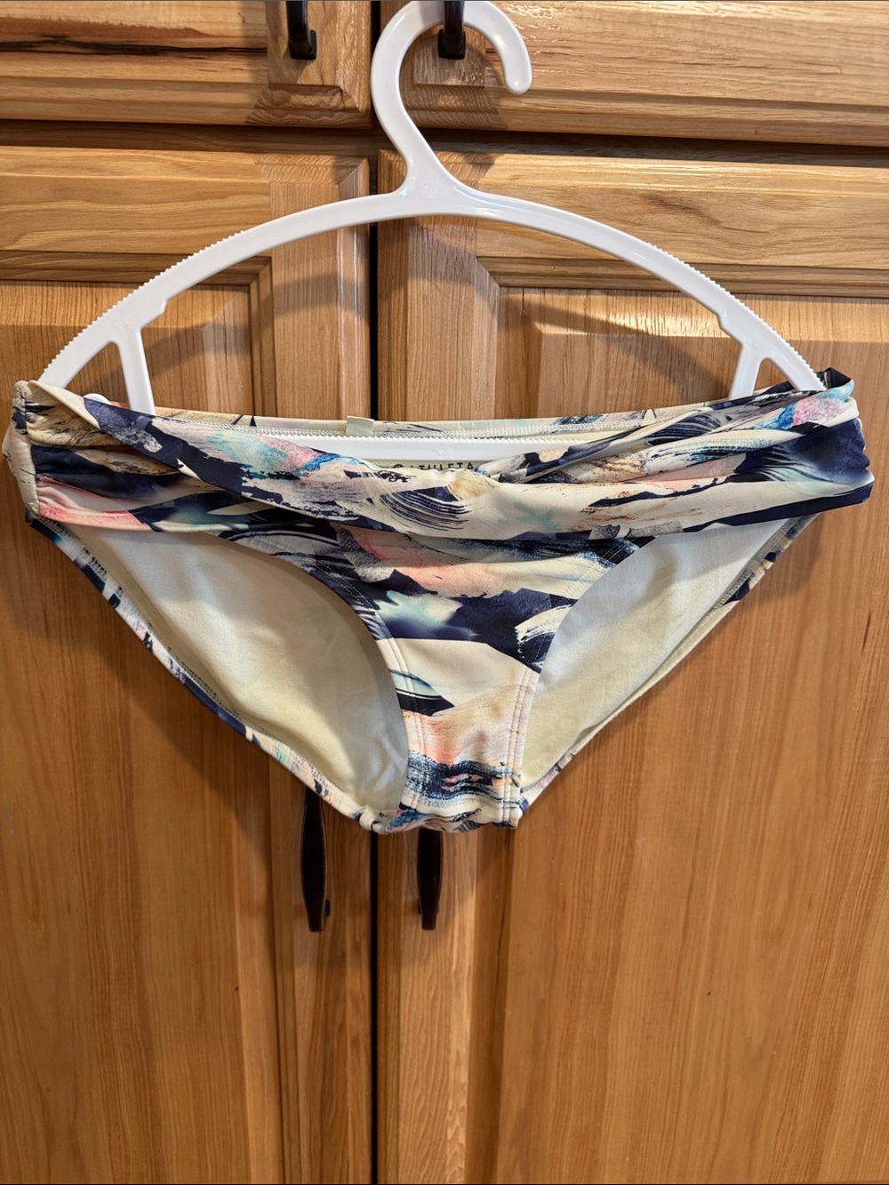 Athleta Abstract Navy & Pastel Bikini Bottoms